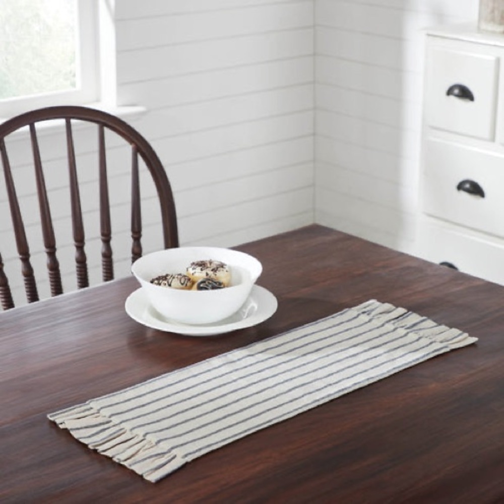 kaila ticking stripe ruffled runner 8x24